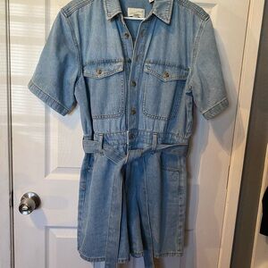 Denim Short Sleeve Romper